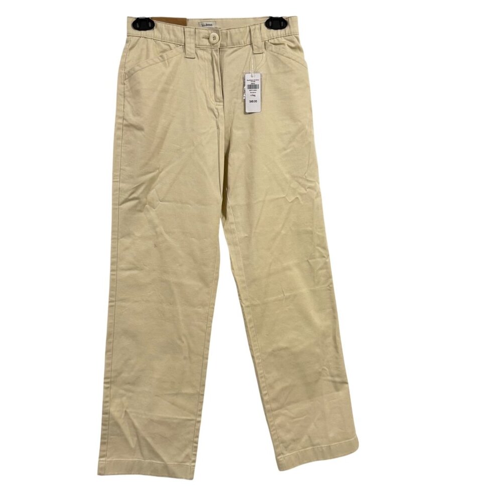 L.L. Bean Easy Stretch Pant‎ Classic Fit Cream Size 4 NWT